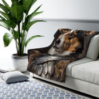 Corgi Medieval Knight Portrait Regal Throw Blanket | Premium Dog Art | Tritan