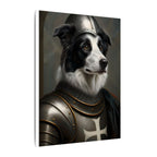 Border Collie Medieval Knight Portrait Canvas Wall Art, Regal Dog Painting, Border Collie Lover Gift, Stretched Canvas