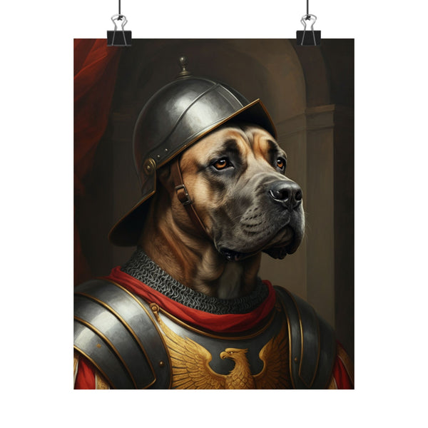 Cane Corso Medieval Knight Portrait Matte Poster, Regal Dog Art Print, Cane Corso Lover Gift, Wall Art