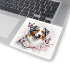 Australian Shepherd Watercolor Butterfly Bloom Kiss-Cut Stickers | Premium Dog Prints | Tritan — view 7 of 12