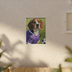 Beagle Soccer Portrait Oil Painting Canvas Print, Dog Wall Art Decor, Pet Lover Gift