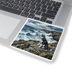 Siberian Husky Acrylic Gallery Print Coastal Cliffside Kiss-Cut Stickers | Premium Dog Prints | Tritan — view 7 of 12