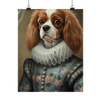 Cavalier King Charles Spaniel Renaissance Royal Portrait Matte Poster, Regal Dog Art Print, Cavalier King Charles Spaniel Lover Gift, Wall Art