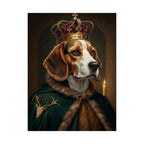 Beagle Kings & Queens Royal Portrait Matte Poster, Regal Dog Art Print, Beagle Lover Gift, Wall Art