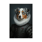 Australian Shepherd Renaissance Royal Portrait Matte Poster, Regal Dog Art Print, Australian Shepherd Lover Gift, Wall Art