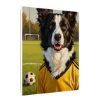 Border Collie Oil Painting Soccer Portrait Stretched Canvas Wall Art | Energetic Dog Lover Gift | Premium Pet Decor