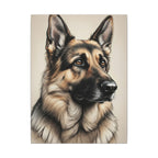 German Shepherd Charcoal Portrait Canvas Wall Art | Dog Lover Gift | Pet Memorial Decor | GSD Art Print