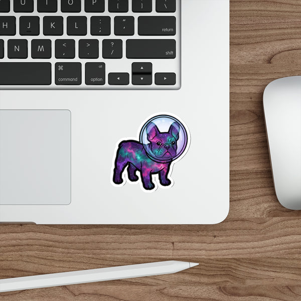 Cosmic French Bulldog Sticker | Tritan — Lifestyle View