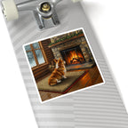 Acrylic Corgi - Winter Hearth | Kiss-Cut Stickers