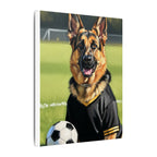 German Shepherd Oil Painting Soccer Portrait Canvas Wall Art Decor, Dog Lover Gift, Pet Owner Present, GSD Art Print
