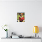 Labrador Retriever Oil Painting Soccer Portrait Canvas, Lab Dog Wall Art Decor, Sports Fan Gift for Home, Pet Art