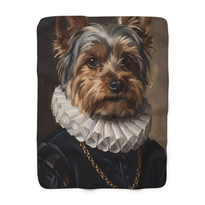 Yorkshire Terrier Renaissance Royal Portrait Regal Throw Blanket | Premium Dog Art | Tritan