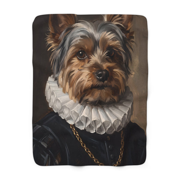 Yorkshire Terrier Renaissance Royal Portrait Regal Throw Blanket | Premium Dog Art | Tritan