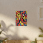 Standard Poodle Pop Art Canvas, Energetic Comic Book Style Print, Retro Halftone Dog Artwork for Modern Decor
