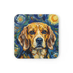 Beagle Coaster | Post-Impressionist Oil Painting Dog Art | Pet Lover Gift & Home Decor