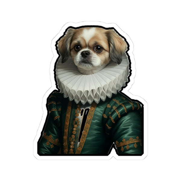 Shih Tzu Renaissance Royal Portrait Sticker, Dog Portrait Vinyl Decal, Kiss-Cut Sticker, Shih Tzu Lover Gift