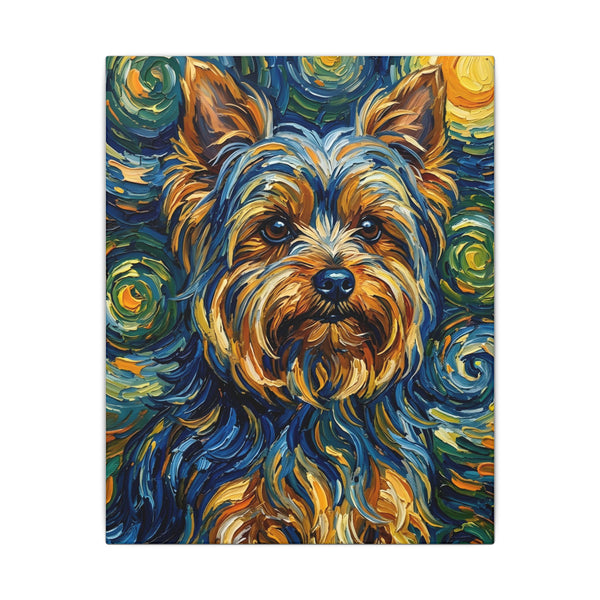 Yorkshire Terrier Post-Impressionist Oil Painting Canvas Wall Art | Yorkie Dog Lover Gift | Pet Decor for Home