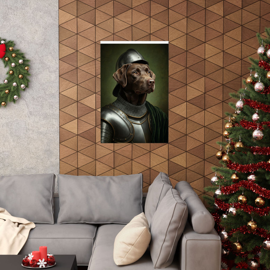 Labrador Retriever Medieval Knight Portrait Matte Poster, Regal Dog Art Print, Labrador Retriever Lover Gift, Wall Art