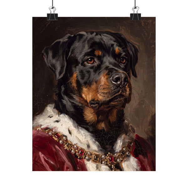 Rottweiler Kings & Queens Royal Portrait Matte Poster, Regal Dog Art Print, Rottweiler Lover Gift, Wall Art