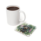 Dachshund Watercolor Garden Peek Drink Coaster | Premium Dog Prints | Tritan — detail view