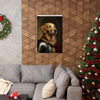 Golden Retriever Medieval Knight Portrait Matte Poster, Regal Dog Art Print, Golden Retriever Lover Gift, Wall Art
