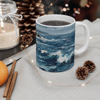 Acrylic Painting Labrador Retriever - Coastal Cliffside | Ceramic Mug 11oz