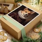 Corgi Renaissance Royal Portrait Sticker, Dog Portrait Vinyl Decal, Kiss-Cut Sticker, Corgi Lover Gift