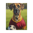 Great Dane Oil Painting Soccer Portrait Stretched Canvas Wall Art | Dog Lover Gift | Giant Breed Decor