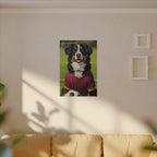Bernese Mountain Dog Oil Painting Soccer Portrait Canvas Art | Berner Dog Gift | Pet Loss Memorial Wall Art Decor