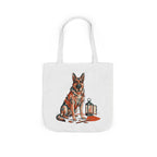 German Shepherd Halloween Tote Bag | Werewolf Dog Canvas Tote | Tritan