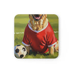 Labrador Retriever Oil Painting Soccer Portrait Coaster | Lab Dog Lover Gift | Pet Art Decor | Funny Dog Coasters