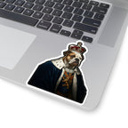 English Bulldog Kings & Queens Royal Portrait Sticker, Dog Portrait Vinyl Decal, Kiss-Cut Sticker, English Bulldog Lover Gift