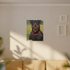 Rottweiler Oil Painting Soccer Portrait Canvas Wall Art Decor | Rottie Dog Lover Gift | Premium Pet Portrait Print