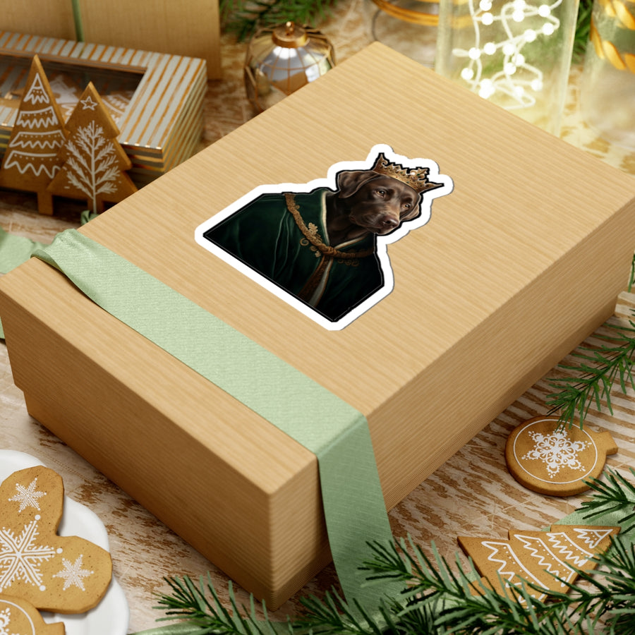 Labrador Retriever Kings & Queens Royal Portrait Sticker, Dog Portrait Vinyl Decal, Kiss-Cut Sticker, Labrador Retriever Lover Gift