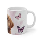 Golden Retriever Watercolor Butterfly Bloom Ceramic Mug 11oz | Dog Lover Gift