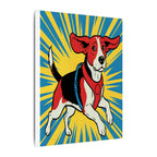 Beagle Comic Pop Art Canvas - Energetic Retro Dog Print with Halftone Shading and Bold Outlines