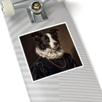 Border Collie Renaissance Royal Portrait Sticker, Dog Portrait Vinyl Decal, Kiss-Cut Sticker, Border Collie Lover Gift