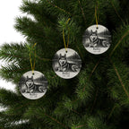 Pack of 3 Siberian Husky memorial ornaments on a Christmas tree