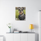 Miniature Schnauzer Soccer Portrait Oil Painting Canvas Wall Art, Schnauzer Dog Lover Gift, Pet Decor, Sports Fan Home Decor
