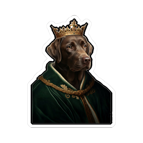Labrador Retriever Kings & Queens Royal Portrait Sticker, Dog Portrait Vinyl Decal, Kiss-Cut Sticker, Labrador Retriever Lover Gift