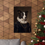 Border Collie Renaissance Royal Portrait Matte Poster, Regal Dog Art Print, Border Collie Lover Gift, Wall Art