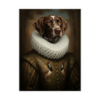 German Shorthaired Pointer Renaissance Royal Portrait Matte Poster, Regal Dog Art Print, German Shorthaired Pointer Lover Gift, Wall Art
