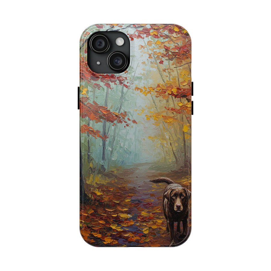 Acrylic Labrador Retriever - Autumn Woods | Tough Phone Case