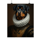 Rottweiler Renaissance Royal Portrait Matte Poster, Regal Dog Art Print, Rottweiler Lover Gift, Wall Art