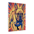 French Bulldog Pop Art Canvas - Dynamic Comic Book Style Wall Art with Halftone Dots - Energetic Retro Dog Print