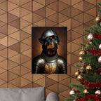 Rottweiler Medieval Knight Portrait Matte Poster, Regal Dog Art Print, Rottweiler Lover Gift, Wall Art