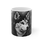 Siberian Husky Charcoal Portrait Ceramic Mug 11oz | Premium Dog Art | Tritan