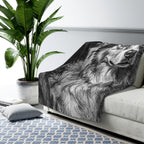 Australian Shepherd Charcoal Portrait Throw Blanket | Premium Dog Art | Tritan