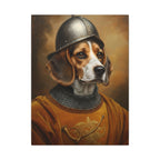 Beagle Medieval Knight Portrait Canvas Wall Art, Regal Dog Painting, Beagle Lover Gift, Stretched Canvas