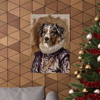 Australian Shepherd Renaissance Royal Portrait Matte Poster, Regal Dog Art Print, Australian Shepherd Lover Gift, Wall Art